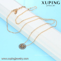 44169 collier de bijoux en alliage de cuivre populaire 18k delicat élégant collier de chaînes en plaqué or